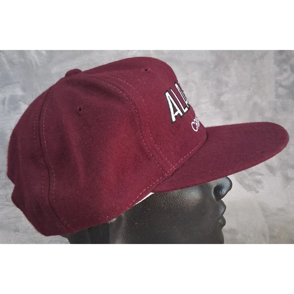 Vtg Alabama Crimson Tide Twins Enterprise Snapback Hat Maroon 100% Wool Cap READ